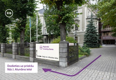 No 2026.gada 1.oktobra uzsākti RIB ēkas rekonstrukcijas darbi; ieeja bankā no J.Alunāna ielas 2
